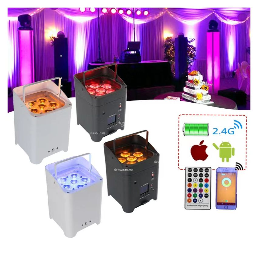  Battery Powered PAR Light 6*18W Wireless Control