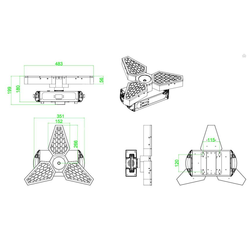 Mantis Retro Stager 3x60W LED Strobe  Background Stage Light