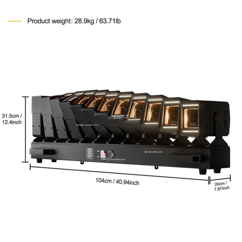 TIITEE RADER 12S PXL 12x60w RGBW 4in1 LED Pixel Stage Lights LED Wave Bar with Auxiliary Light