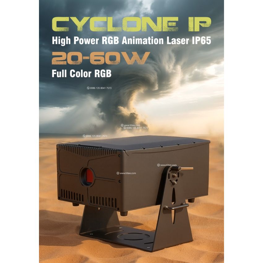 Tiitee CYCLONE IP 30-60W High Power RGB Animation Laser IP65 Built-in FB4 For Landmark Outdoor Shows and Touring