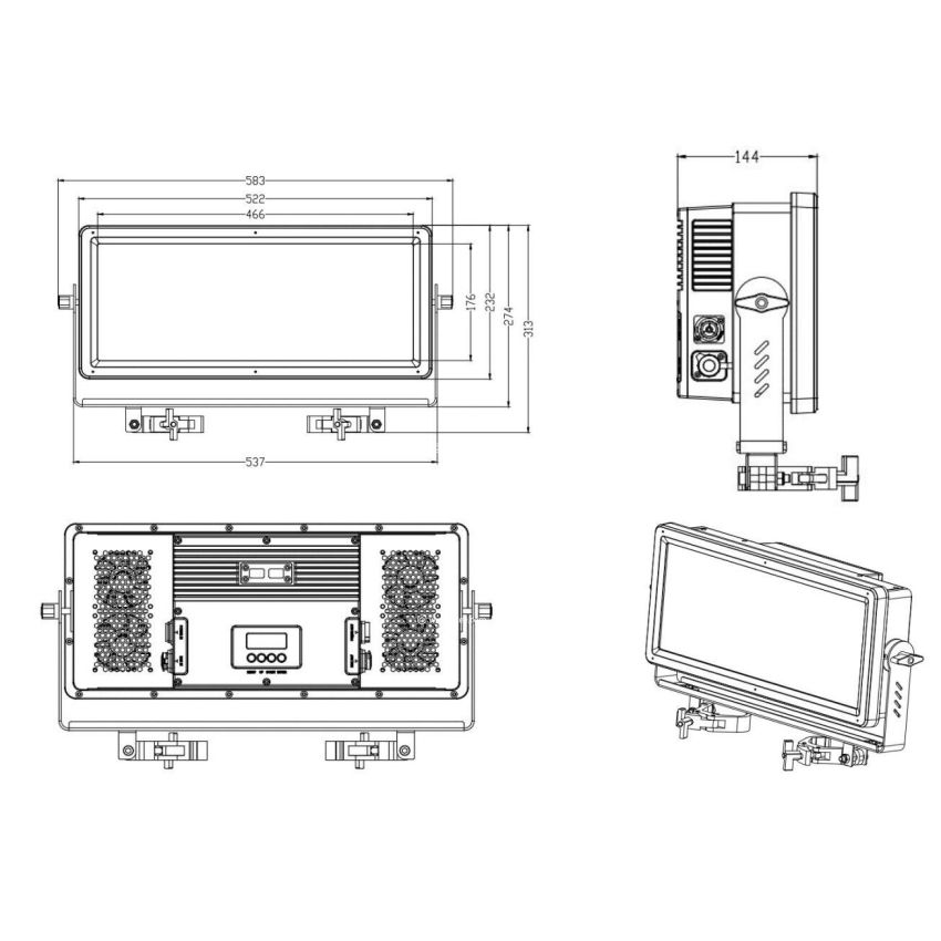 Tiitee Panel Strobe IP Waterproof Stage Strobe Light