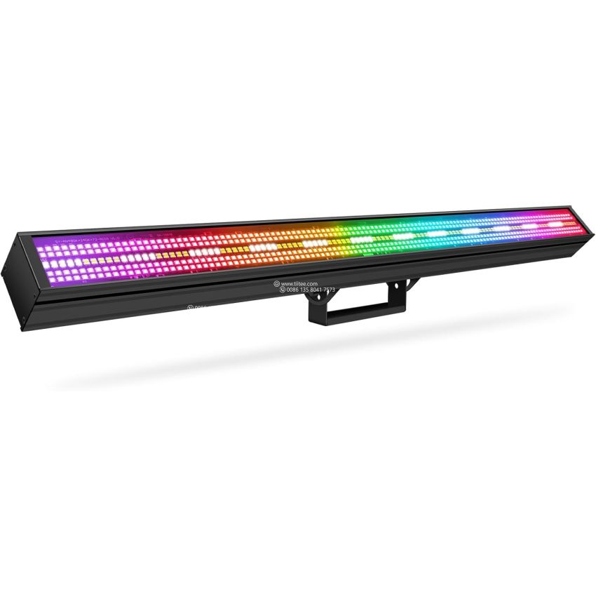 TIITEE DJ Strobe Light Bar 200W 720LED Stage Light Bar 48 RGB & 24 White Zones Strobe Effect Lighting 