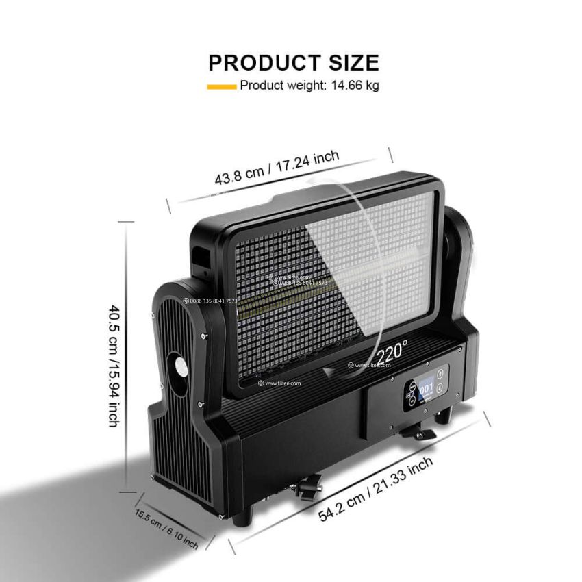 TIITEE Lighting BLITZ 1000IP RGBW LED 96+32 Segments Waterproof IP65 Moving Strobe Light