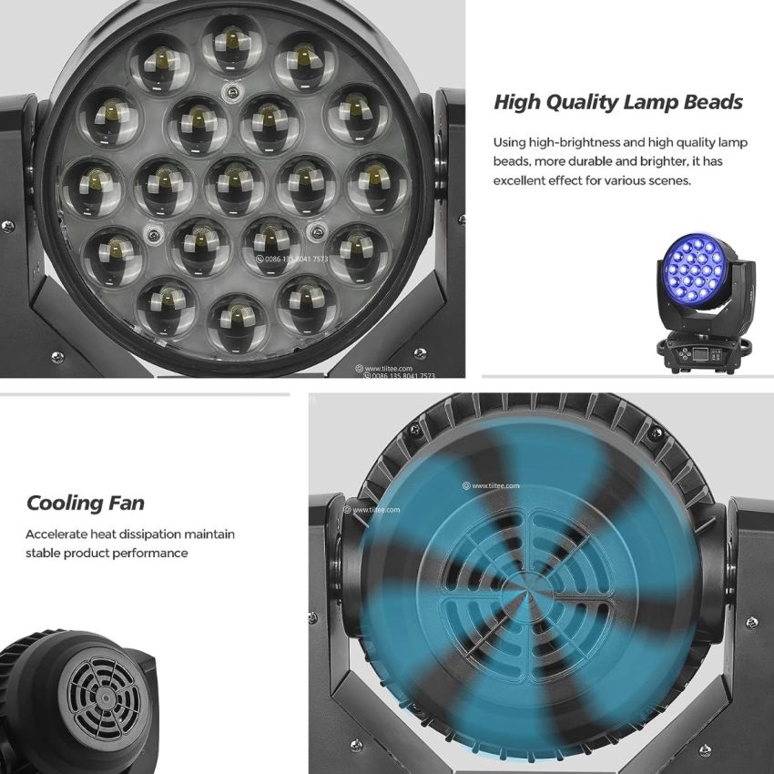 19X15W 4in1 Moving Head Light Zoom Wash Stage Lights