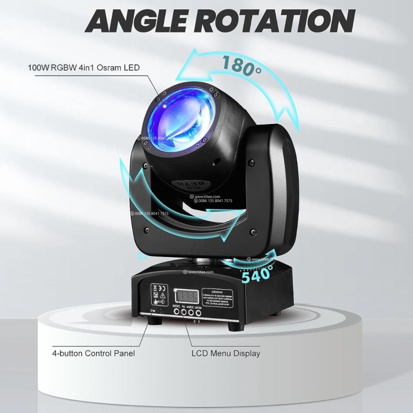 Mini 100W LED Moving Head Beam Stage Lighting 