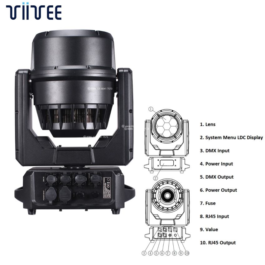 Tiitee Lighting Hydor Wash 760IP Waterproof 7x60w Rgbw/RGBW Moving Head Wash Aura With  Zoom Effect