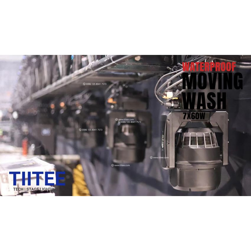 Tiitee Lighting Hydor Wash 760IP Waterproof 7x60w Rgbw/RGBW Moving Head Wash Aura With  Zoom Effect