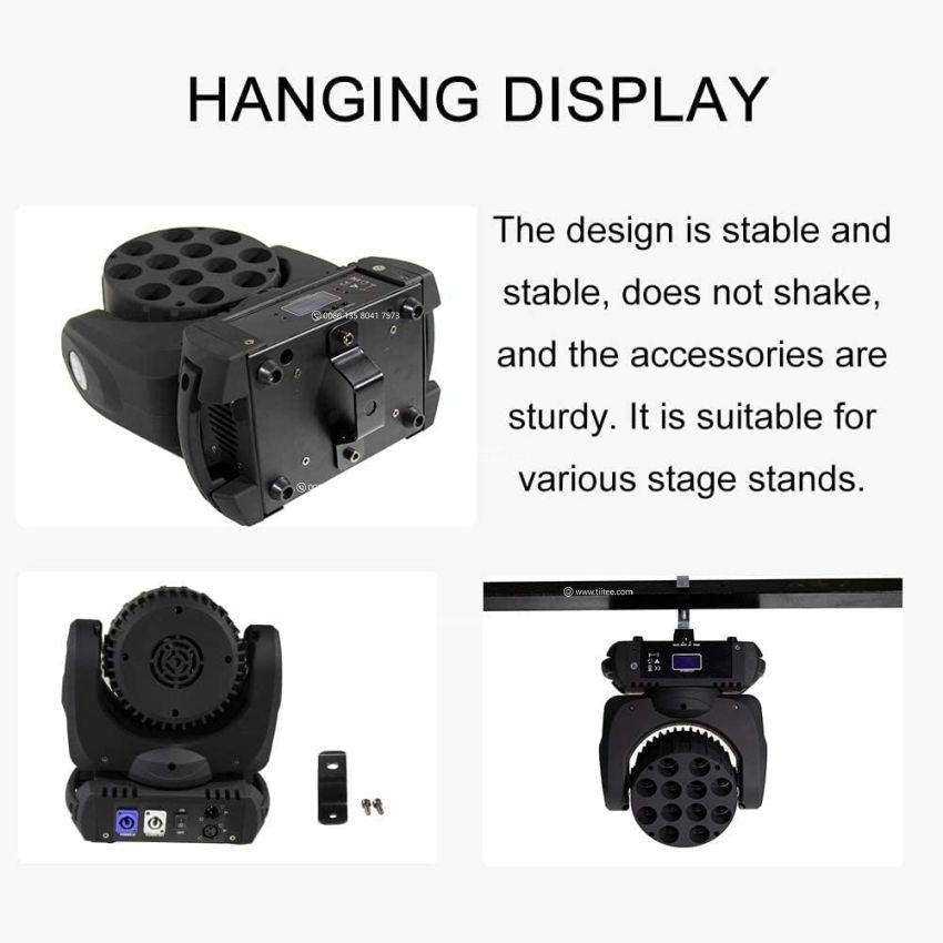 12 Pieces 4in1 RGBW LED Moving Head Wash Light Stage Light for Christmas Events Night Clubs Disco KTV Bar