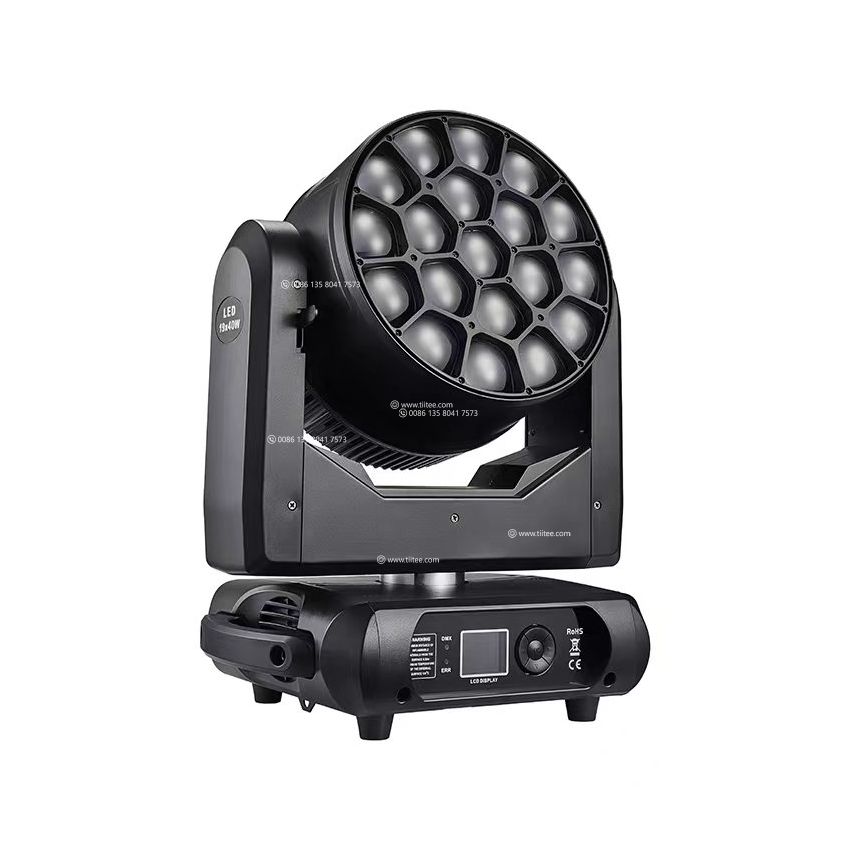 Spider 19 Pieces RGBW LED Bee Eye Zoom Moving Head Wash Light Stage Light