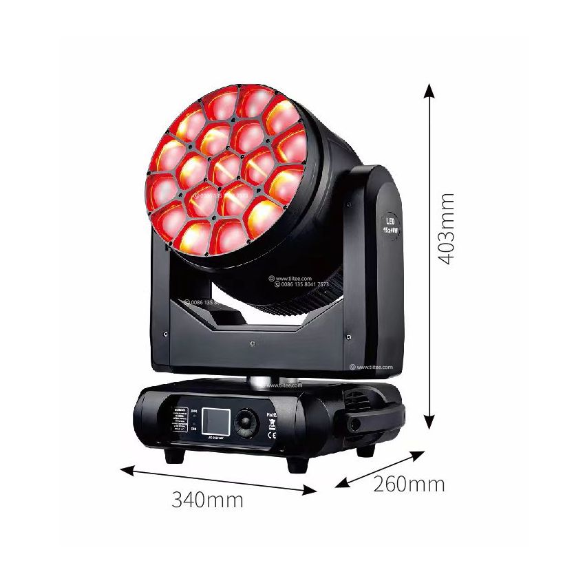 Spider 19 Pieces RGBW LED Bee Eye Zoom Moving Head Wash Light Stage Light