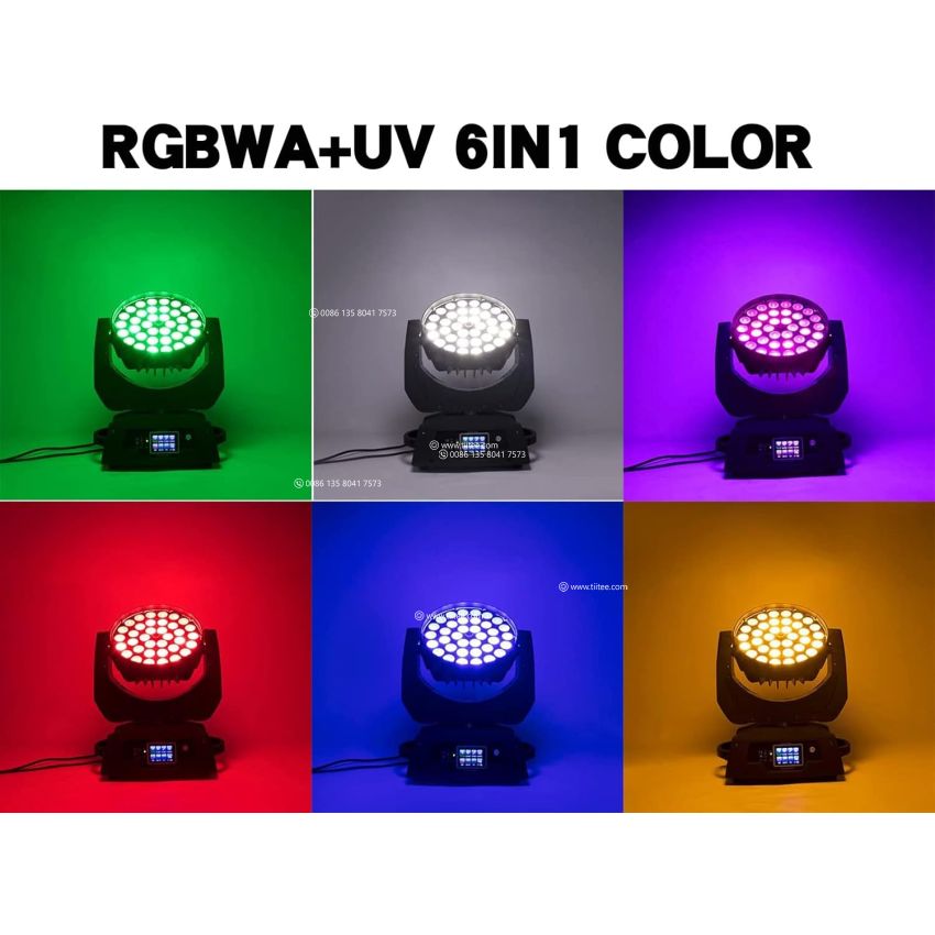 36 Pieces RGBW (4 in1) LED Moving Head Wash Beam Stage Light