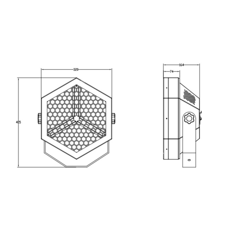 P3 Halogen Retro Stager 3x300W Tungsten Hexagon Audience Blinder  Background Transpot Stage Light