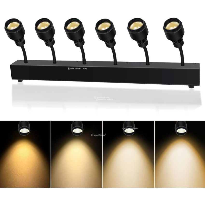 TIITEE Pinspot Light Bar 6 Eyes LED Pinspot Stage Lights with Adjustable Zoom Angle