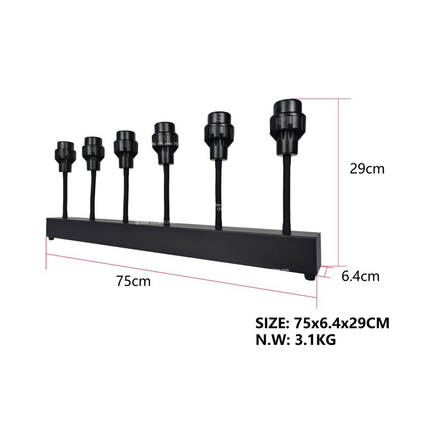 TIITEE Pinspot Light Bar 6 Eyes LED Pinspot Stage Lights with Adjustable Zoom Angle