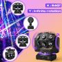 18 LEDs RGBW Disco Ball Moving Head Beam Light 360°Rotation DJ Lights