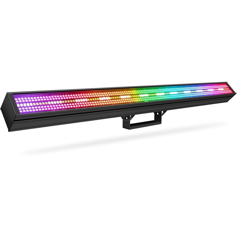 TIITEE DJ Strobe Light Bar 200W 720LED Stage Light Bar 48 RGB & 24 White Zones Strobe Effect Lighting